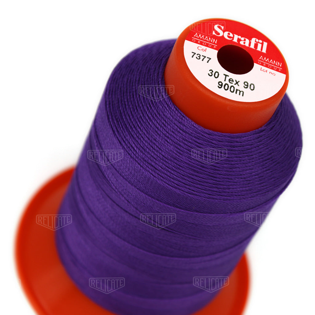 Blues/Purples Serafil Thread 30 (TEX 90) 7377 - Relicate Leather Automotive Interior Upholstery