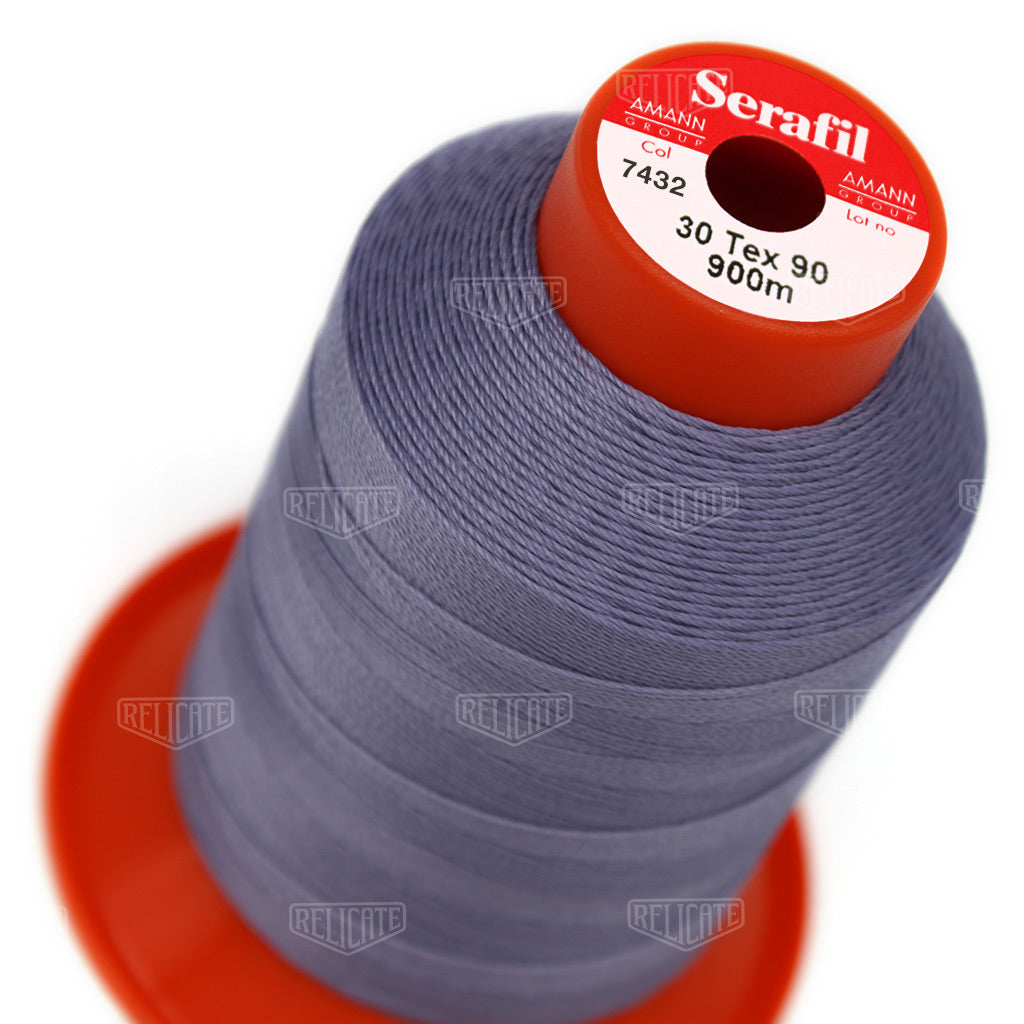 Blues/Purples Serafil Thread 30 (TEX 90) 7432 - Relicate Leather Automotive Interior Upholstery