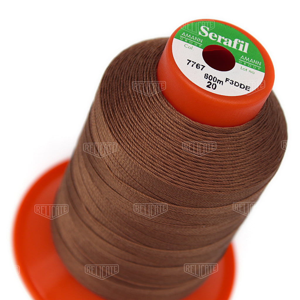 Whites/Browns Serafil Thread 20 (TEX 135) 7767 - Relicate Leather Automotive Interior Upholstery