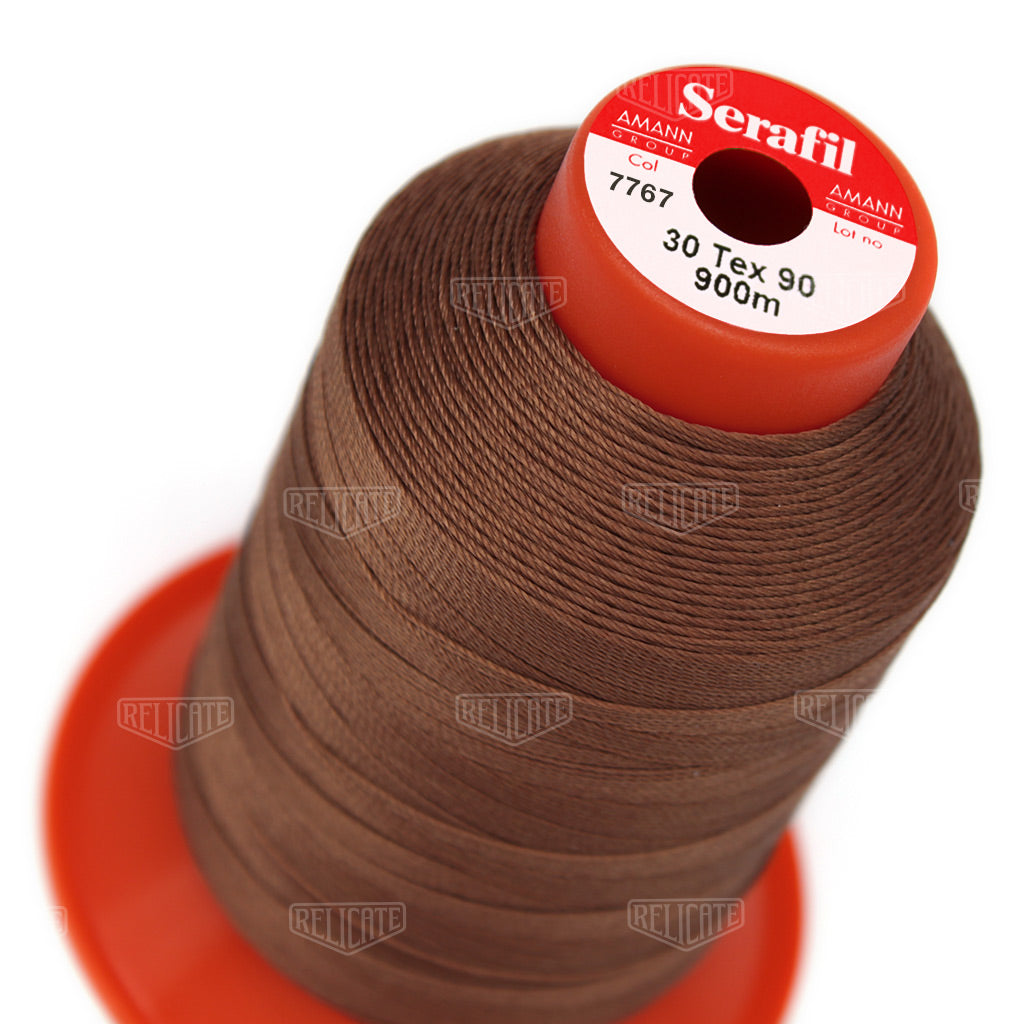 Whites/Browns Serafil Thread 30 (TEX 90) 7767 - Relicate Leather Automotive Interior Upholstery