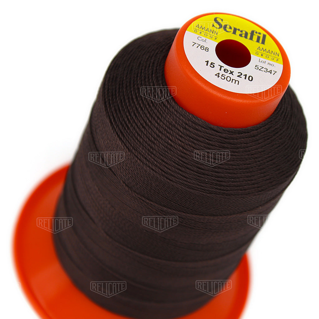 Whites/Browns Serafil Thread 15 (TEX 210) 7768 - Relicate Leather Automotive Interior Upholstery