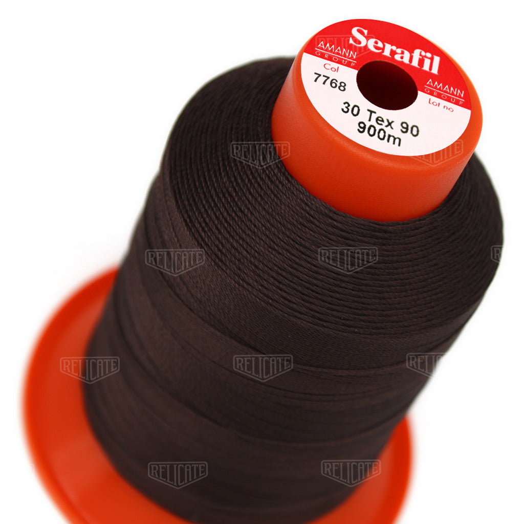 Whites/Browns Serafil Thread 30 (TEX 90) 7768 - Relicate Leather Automotive Interior Upholstery