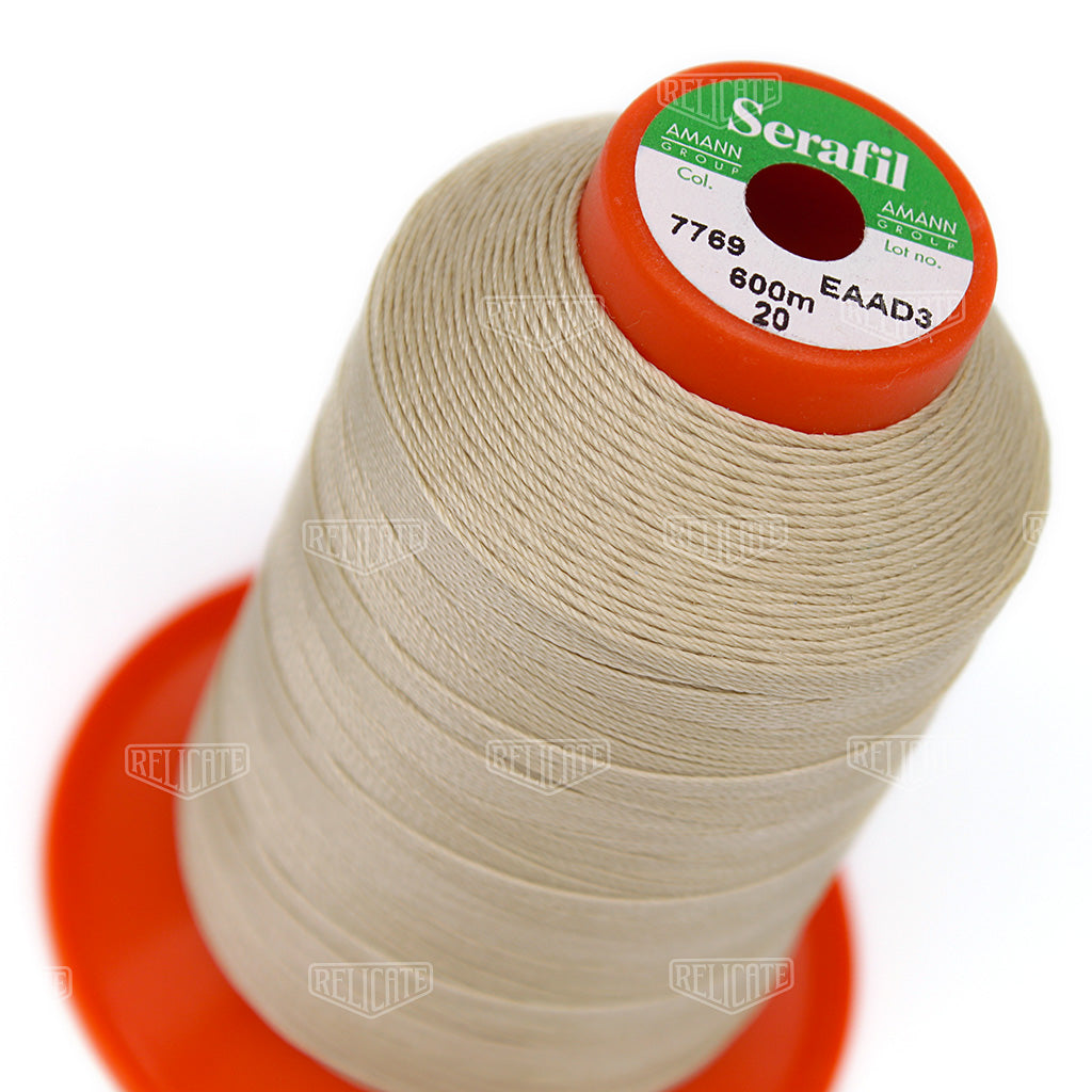 Whites/Browns Serafil Thread 20 (TEX 135) 7769 - Relicate Leather Automotive Interior Upholstery