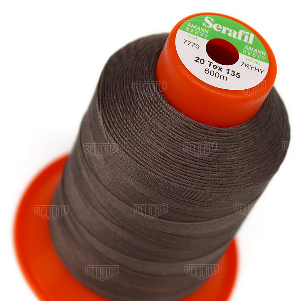 Whites/Browns Serafil Thread 20 (TEX 135) 7770 - Relicate Leather Automotive Interior Upholstery