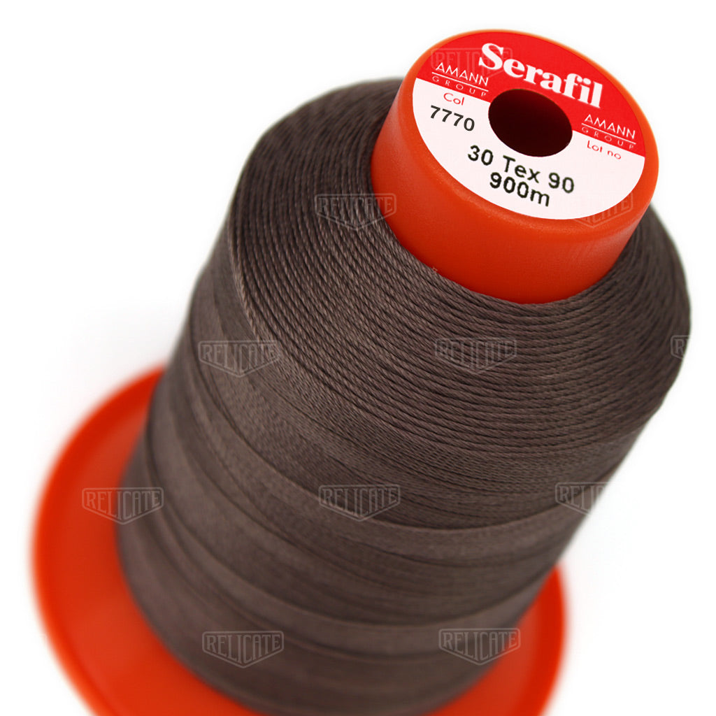 Whites/Browns Serafil Thread 30 (TEX 90) 7770 - Relicate Leather Automotive Interior Upholstery