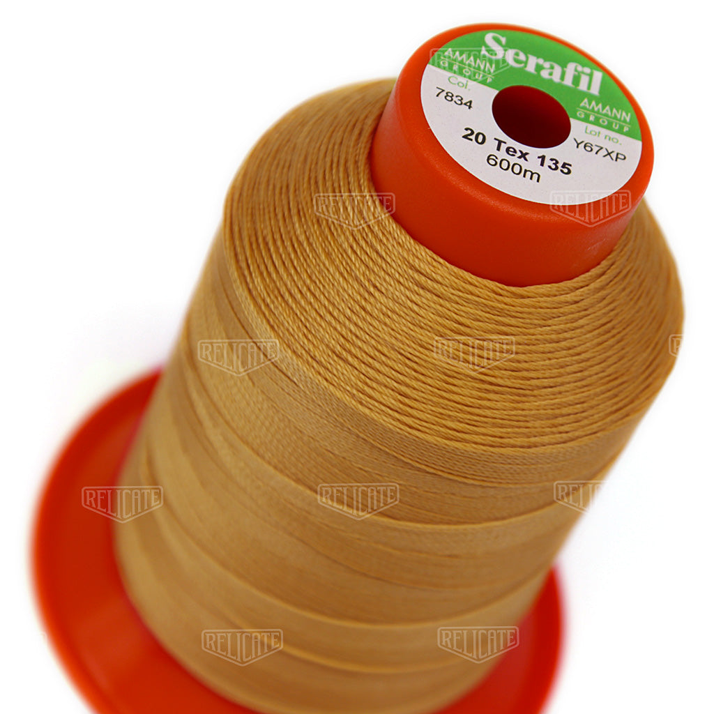 Whites/Browns Serafil Thread 20 (TEX 135) 7834 - Relicate Leather Automotive Interior Upholstery