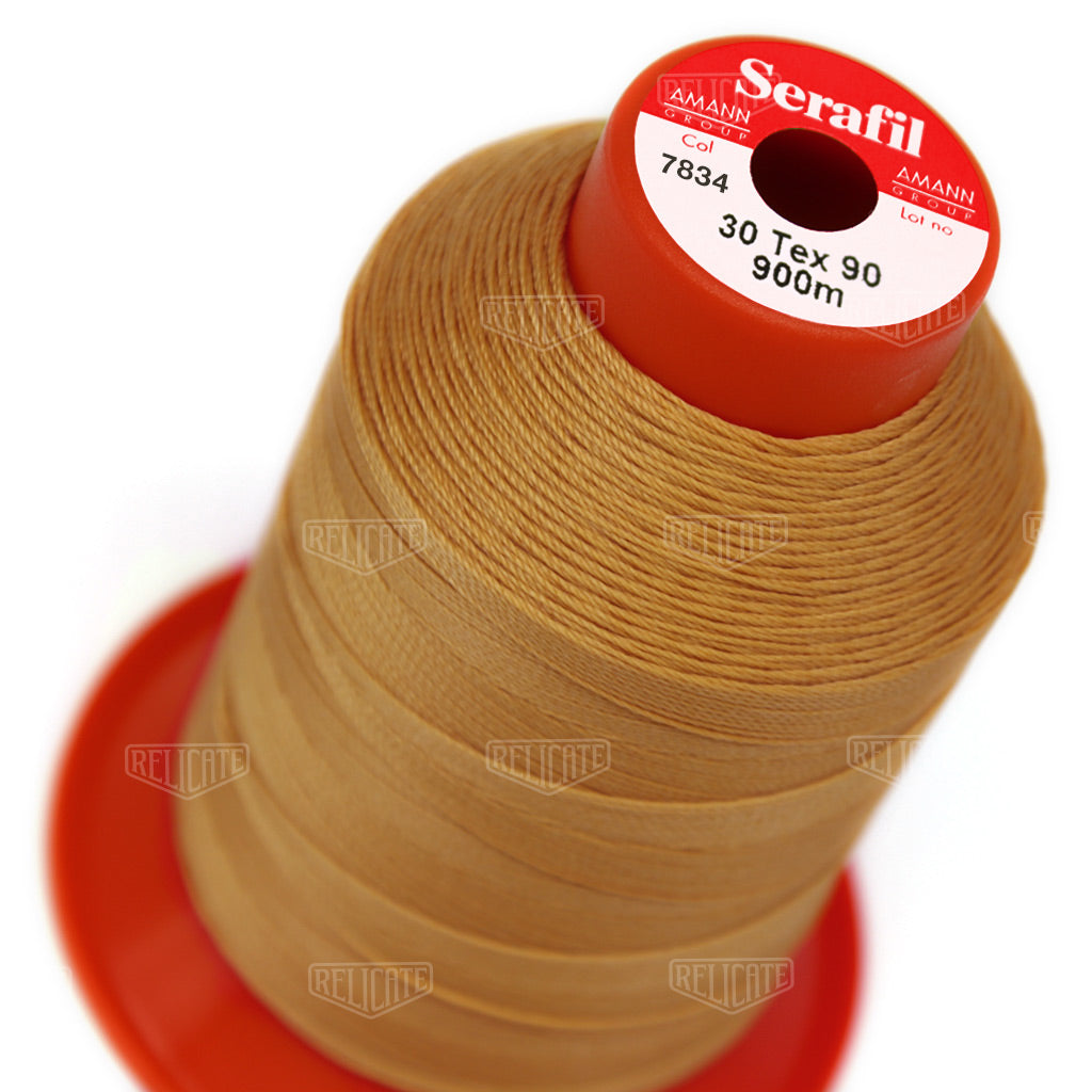 Whites/Browns Serafil Thread 30 (TEX 90) 7834 - Relicate Leather Automotive Interior Upholstery