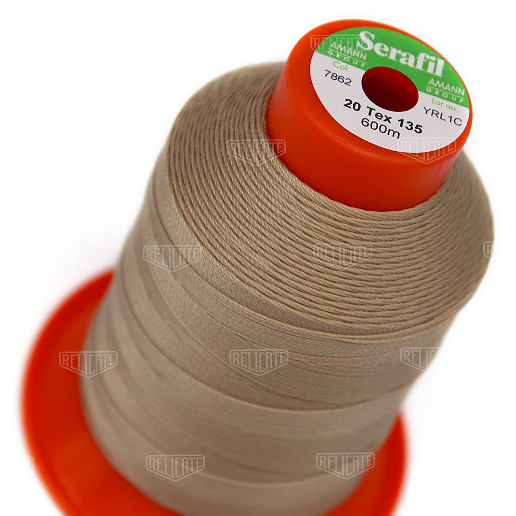 Whites/Browns Serafil Thread 20 (TEX 135) 7862 - Relicate Leather Automotive Interior Upholstery