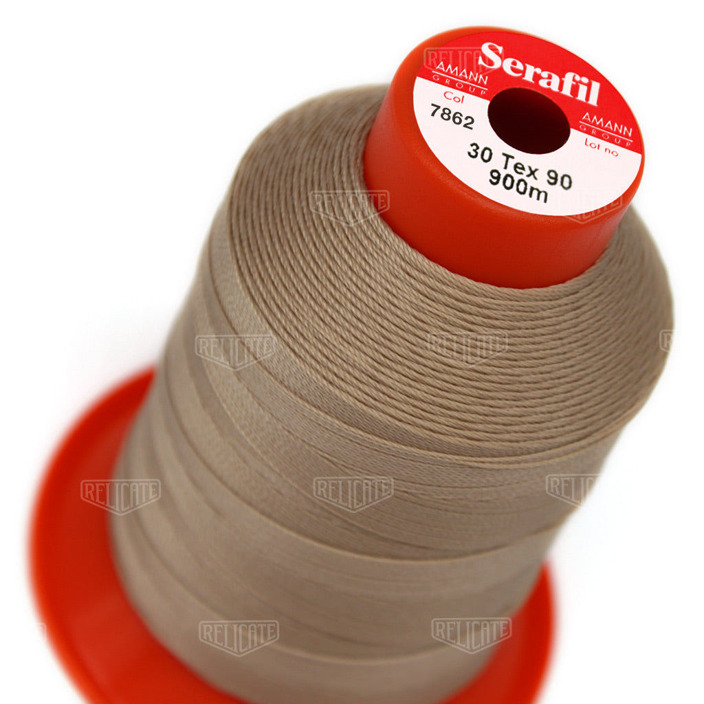 Whites/Browns Serafil Thread 30 (TEX 90) 7862 - Relicate Leather Automotive Interior Upholstery