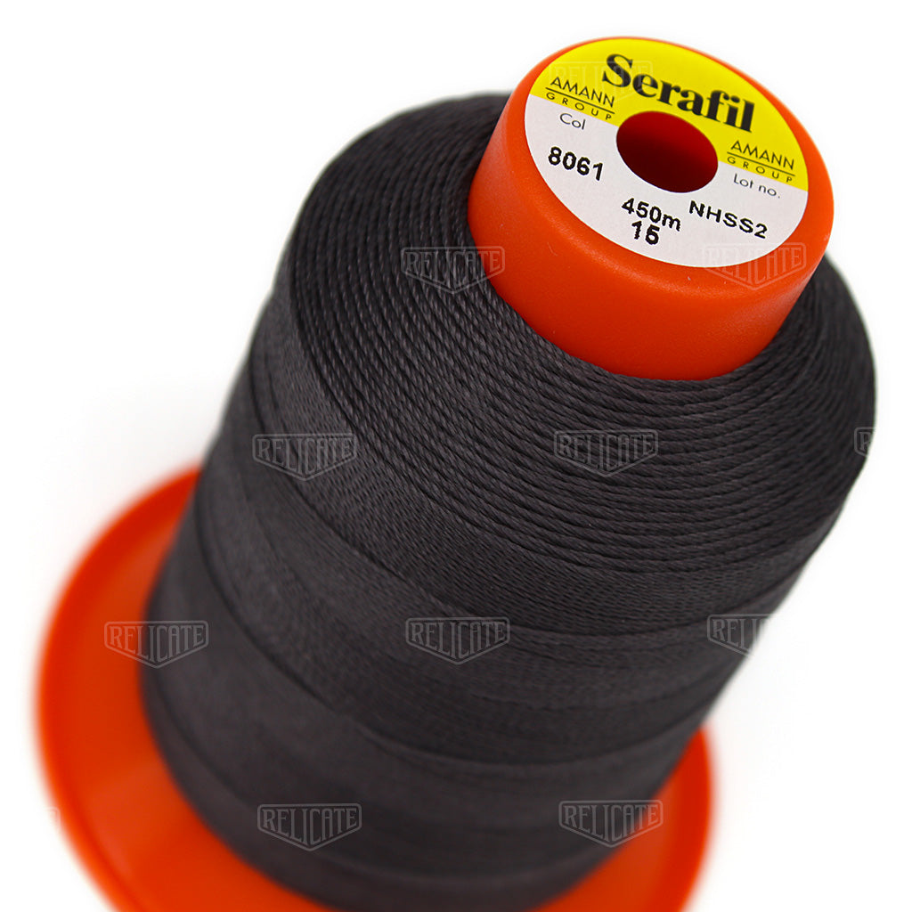 Greys/Blacks Serafil Thread 15 (TEX 210) 8061 - Relicate Leather Automotive Interior Upholstery