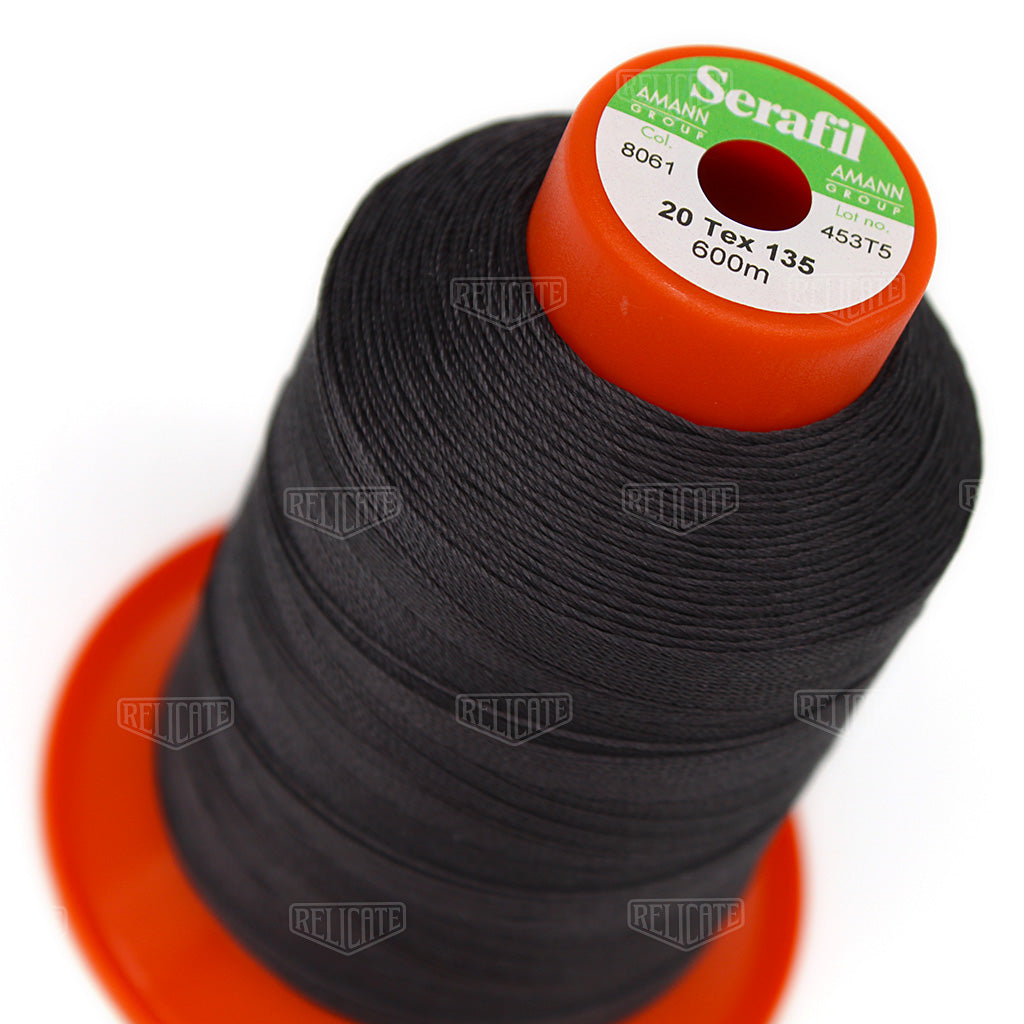 Greys/Blacks Serafil Thread 20 (TEX 135) 8061 - Relicate Leather Automotive Interior Upholstery