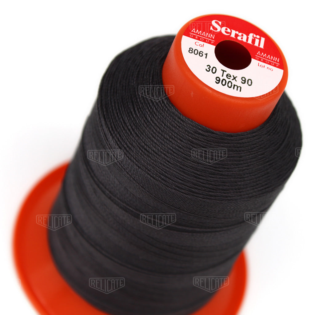 Greys/Blacks Serafil Thread 30 (TEX 90) 8061 - Relicate Leather Automotive Interior Upholstery