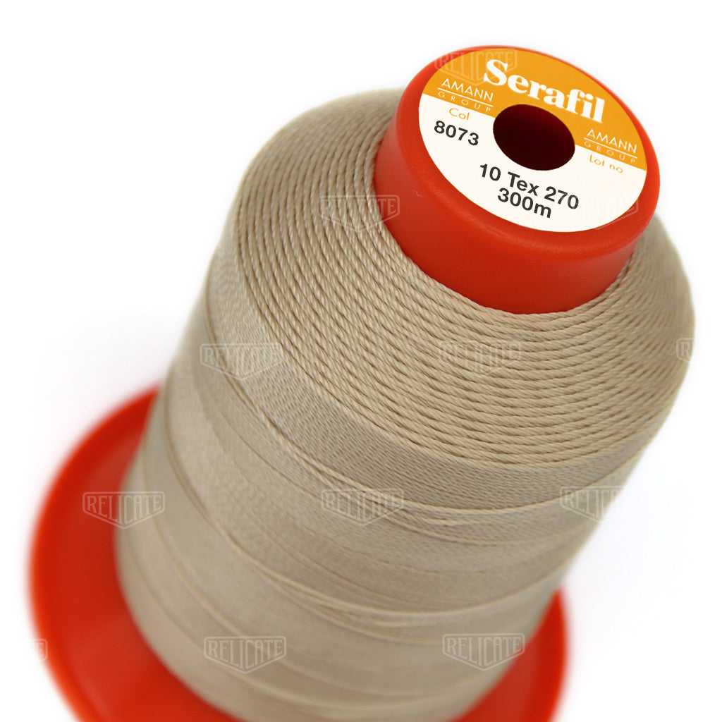 Whites/Browns Serafil Thread 10 (TEX 270) 8073 - Relicate Leather Automotive Interior Upholstery