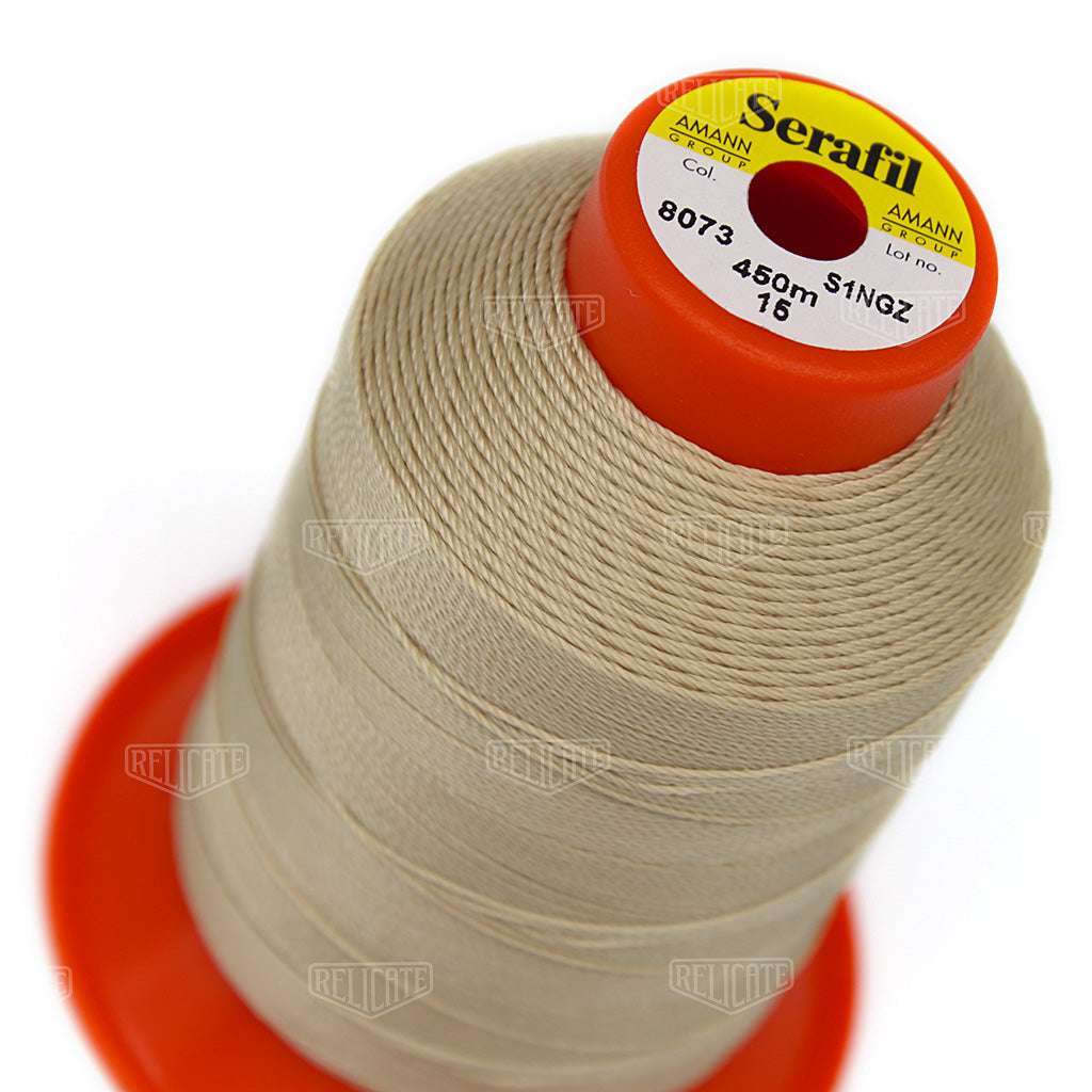 Whites/Browns Serafil Thread 15 (TEX 210) 8073 - Relicate Leather Automotive Interior Upholstery
