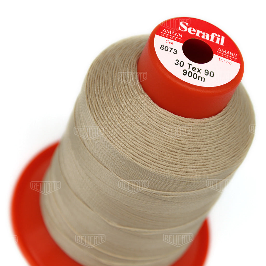 Whites/Browns Serafil Thread 30 (TEX 90) 8073 - Relicate Leather Automotive Interior Upholstery