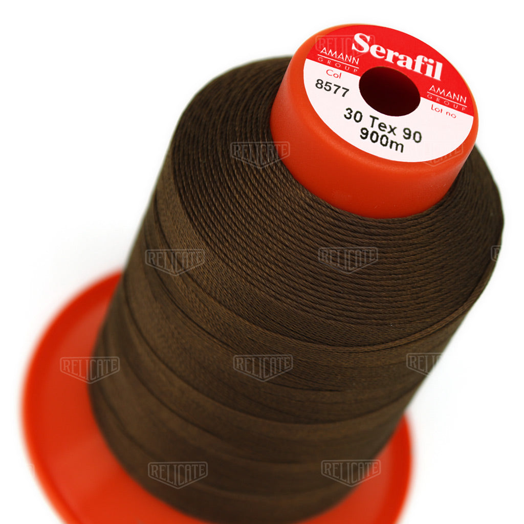 Whites/Browns Serafil Thread 30 (TEX 90) 8577 - Relicate Leather Automotive Interior Upholstery