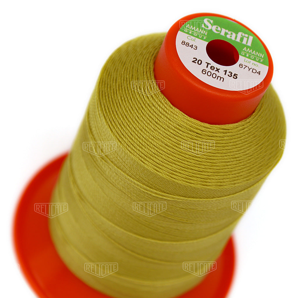Yellows/Greens Serafil Thread 20 (TEX 135) 8843 - Relicate Leather Automotive Interior Upholstery