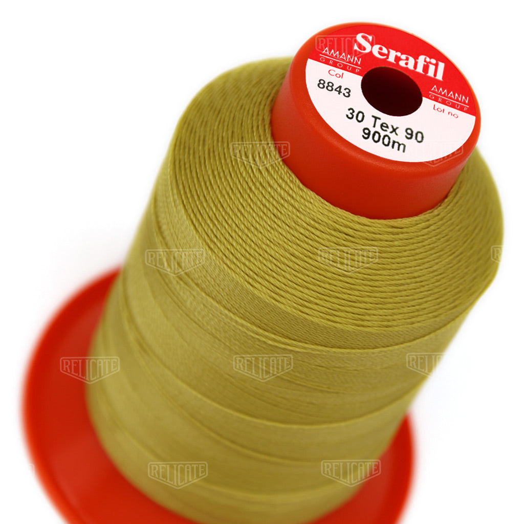 Yellows/Greens Serafil Thread 30 (TEX 90) 8843 - Relicate Leather Automotive Interior Upholstery