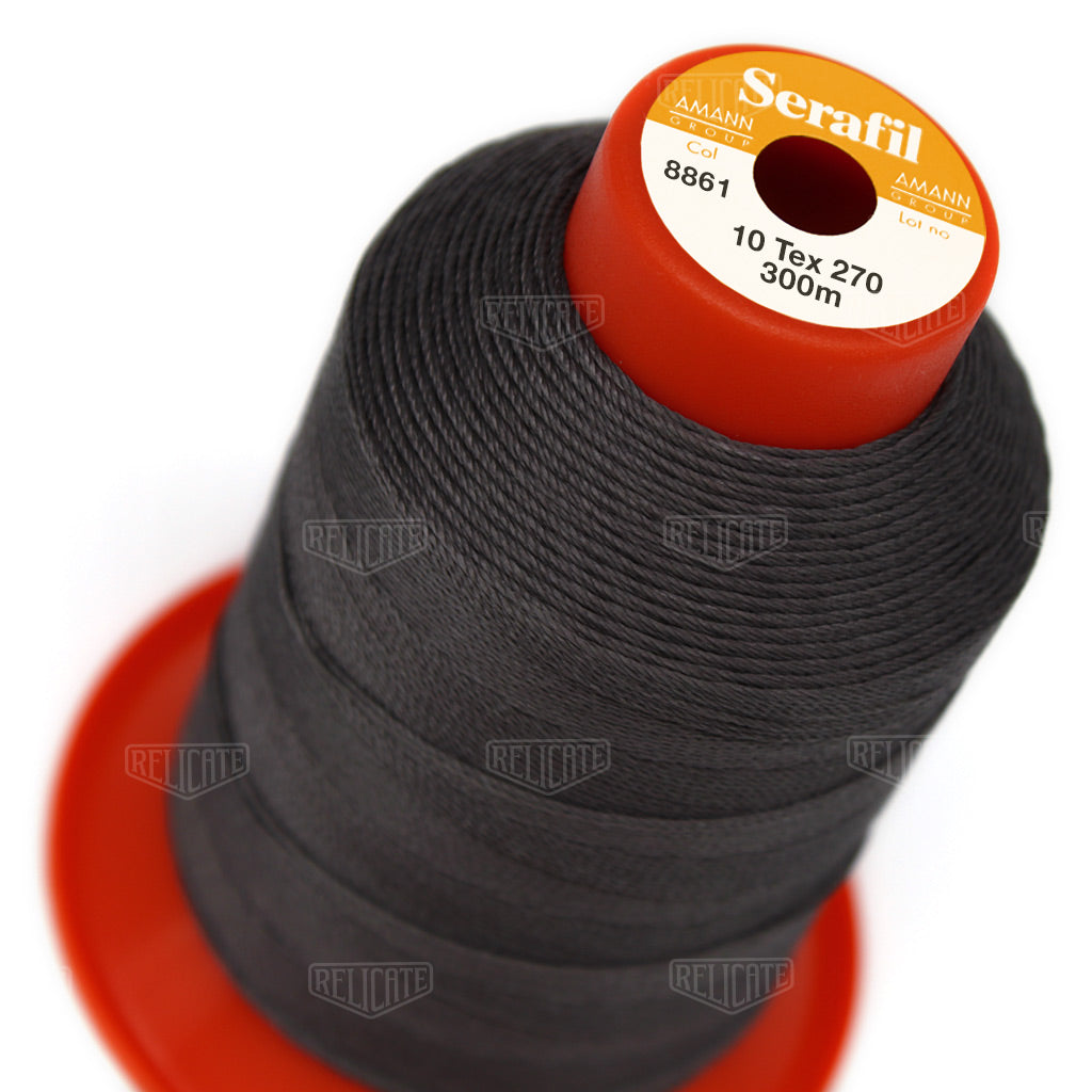 Greys/Blacks Serafil Thread 10 (TEX 270) 8861 - Relicate Leather Automotive Interior Upholstery
