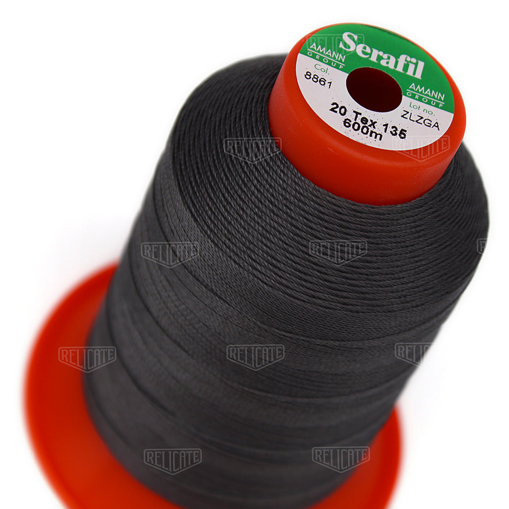 Greys/Blacks Serafil Thread 20 (TEX 135) 8861 - Relicate Leather Automotive Interior Upholstery