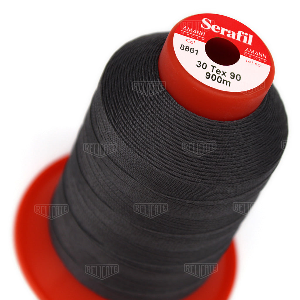 Greys/Blacks Serafil Thread 30 (TEX 90) 8861 - Relicate Leather Automotive Interior Upholstery