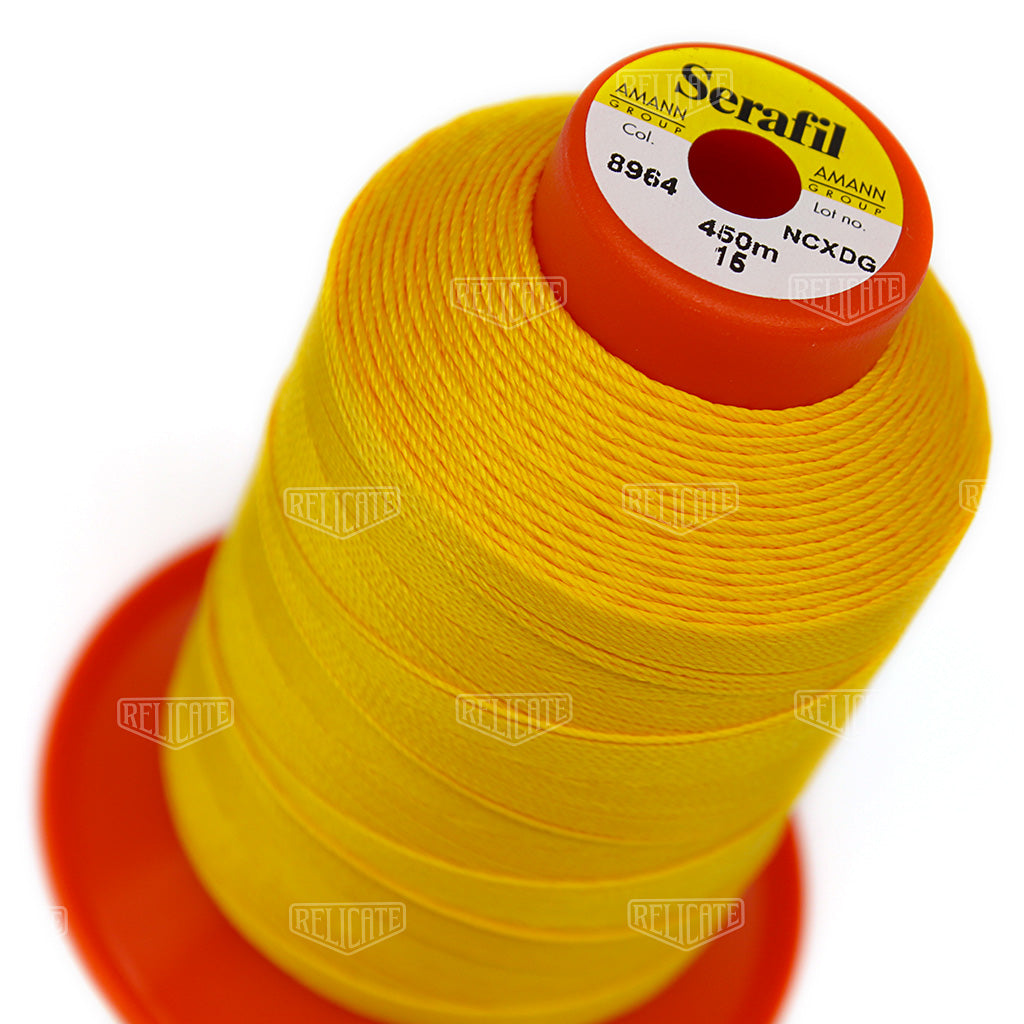 Yellows/Greens Serafil Thread 15 (TEX 210) 8964 - Relicate Leather Automotive Interior Upholstery