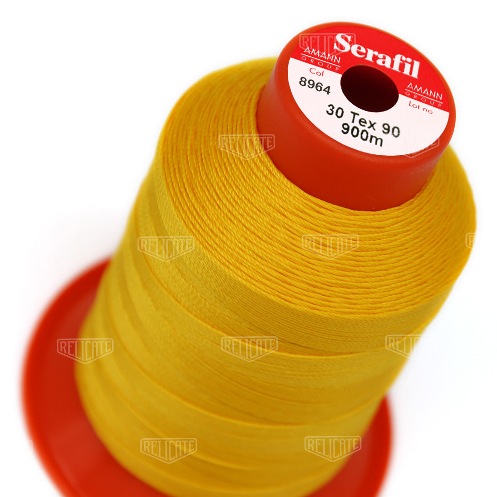 Yellows/Greens Serafil Thread 30 (TEX 90) 8964 - Relicate Leather Automotive Interior Upholstery