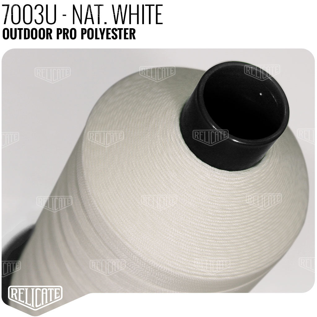 Outdoor PRO Polyester Thread - SIZE 20 (TEX 135) Natural White - 7003U - Size 20 (TEX 135) - 1LB - Relicate Leather Automotive Interior Upholstery