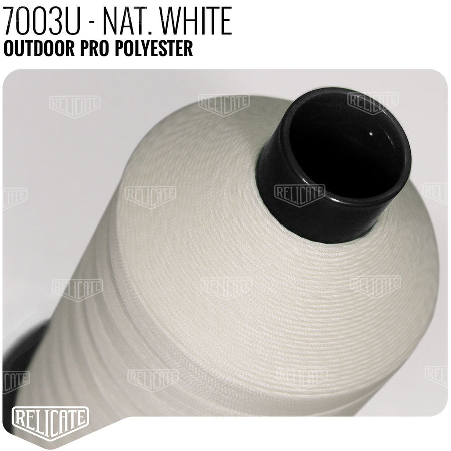 Outdoor PRO Polyester Thread - SIZE 30 (TEX 90) - 8oz Natural White - 7003U - Size 30 (TEX 90) - 8oz - Relicate Leather Automotive Interior Upholstery