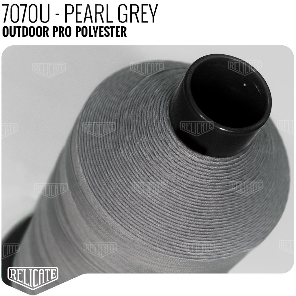 Outdoor PRO Polyester Thread - SIZE 30 (TEX 90) - 8oz Pearl Grey - 7070U - Size 30 (TEX 90) - 8oz - Relicate Leather Automotive Interior Upholstery