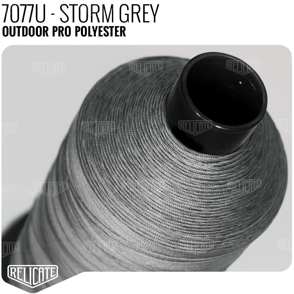 Outdoor PRO Polyester Thread - SIZE 20 (TEX 135) Storm Grey - 7077U - Size 20 (TEX 135) - 1LB - Relicate Leather Automotive Interior Upholstery