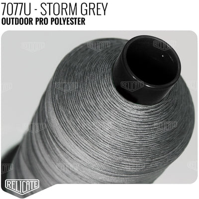 Outdoor PRO Polyester Thread - SIZE 30 (TEX 90) - 8oz Storm Grey - 7077U - Size 30 (TEX 90) - 8oz - Relicate Leather Automotive Interior Upholstery