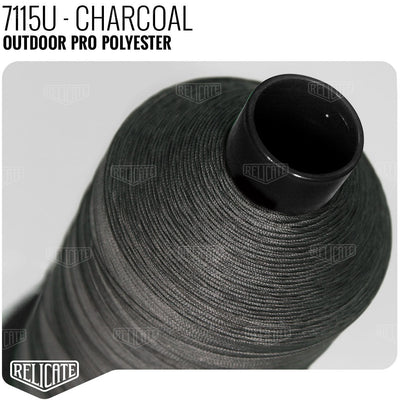 Outdoor PRO Polyester Thread - SIZE 20 (TEX 135) Charcoal - 7115U - Size 20 (TEX 135) - 1LB - Relicate Leather Automotive Interior Upholstery