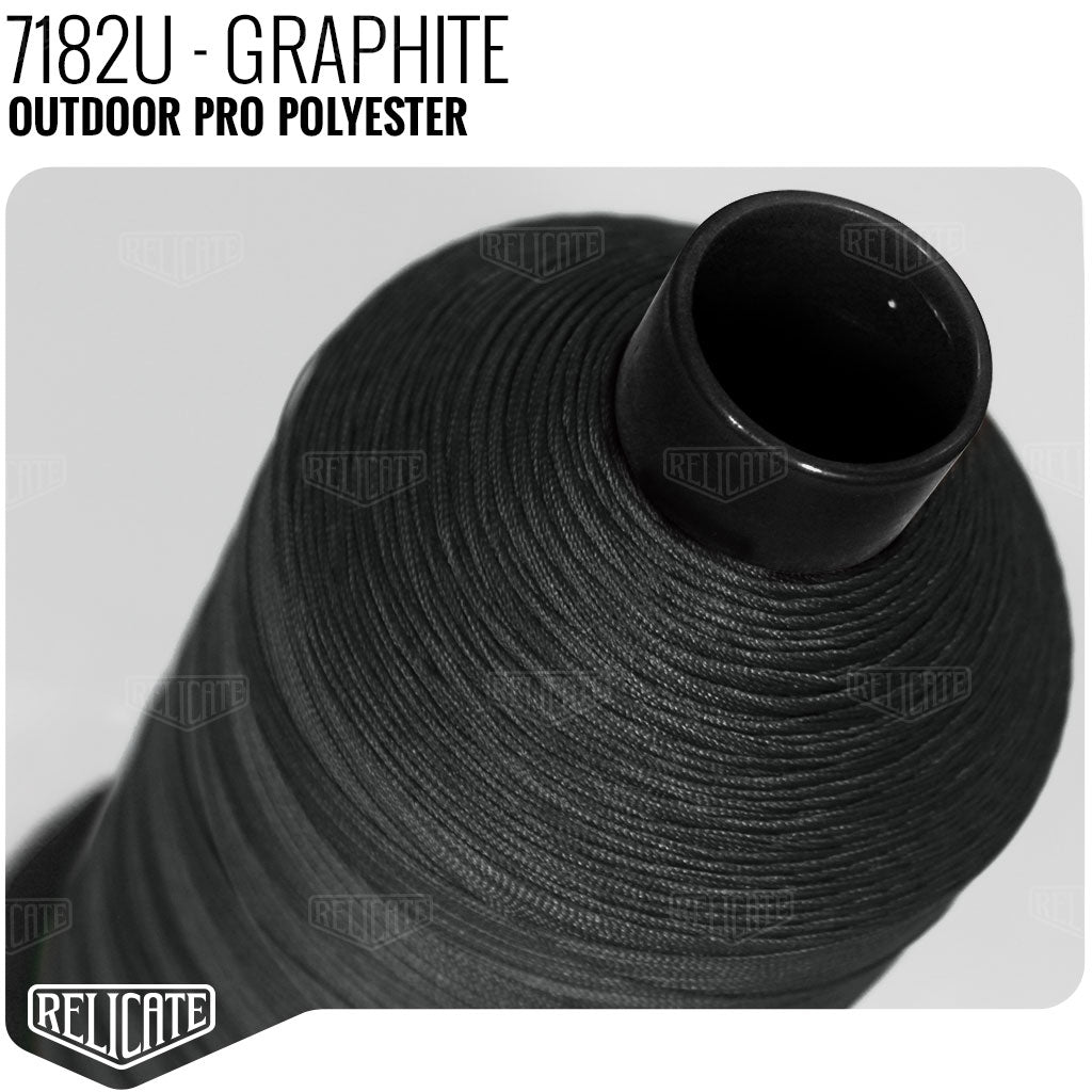 Outdoor PRO Polyester Thread - SIZE 20 (TEX 135) Graphite - 7182U - Size 20 (TEX 135) - 1LB - Relicate Leather Automotive Interior Upholstery
