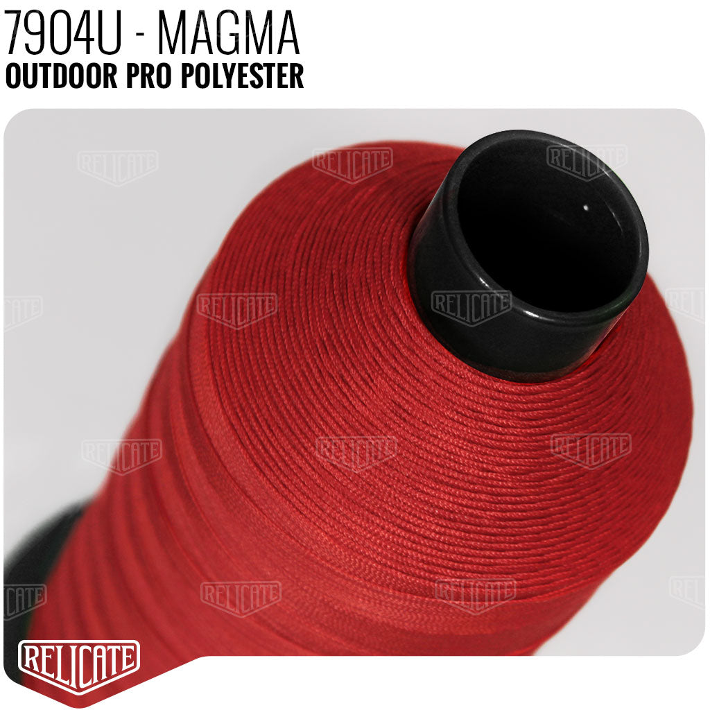 Outdoor PRO Polyester Thread - SIZE 30 (TEX 90) - 16oz Magma - 7904U - Size 30 (TEX 90) - 1LB - Relicate Leather Automotive Interior Upholstery