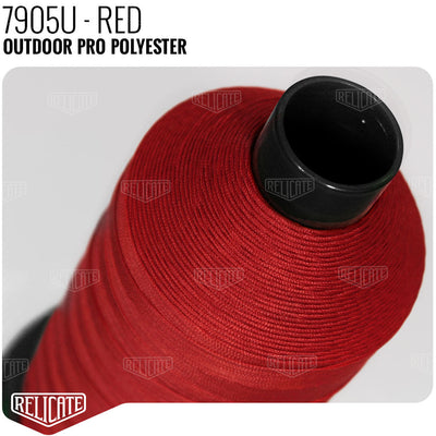 Outdoor PRO Polyester Thread - SIZE 20 (TEX 135) Red - 7905U - Size 20 (TEX 135) - 1LB - Relicate Leather Automotive Interior Upholstery
