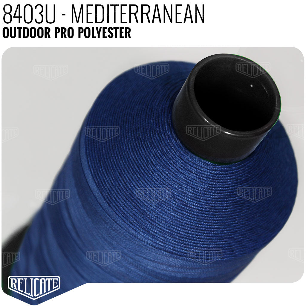 Outdoor PRO Polyester Thread - SIZE 20 (TEX 135) Mediterranean - 8403U - Size 20 (TEX 135) - 1LB - Relicate Leather Automotive Interior Upholstery