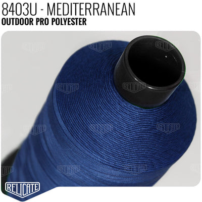 Outdoor PRO Polyester Thread - SIZE 30 (TEX 90) - 16oz Mediterranean - 8403U - Size 30 (TEX 90) - 1LB - Relicate Leather Automotive Interior Upholstery