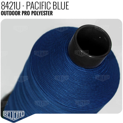Outdoor PRO Polyester Thread - SIZE 30 (TEX 90) - 16oz Pacific Blue - 8421U - Size 30 (TEX 90) - 1LB - Relicate Leather Automotive Interior Upholstery