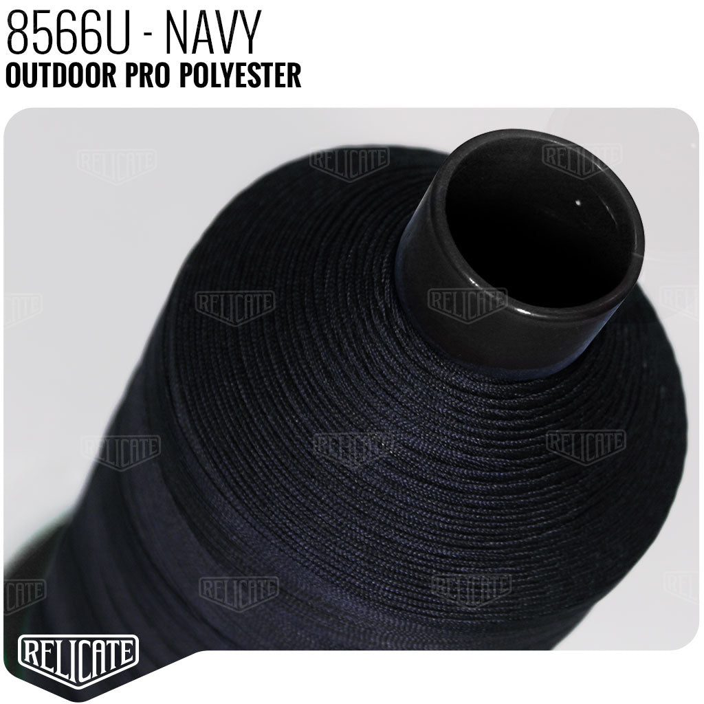 Outdoor PRO Polyester Thread - SIZE 30 (TEX 90) - 16oz Navy - 8566U - Size 30 (TEX 90) - 1LB - Relicate Leather Automotive Interior Upholstery