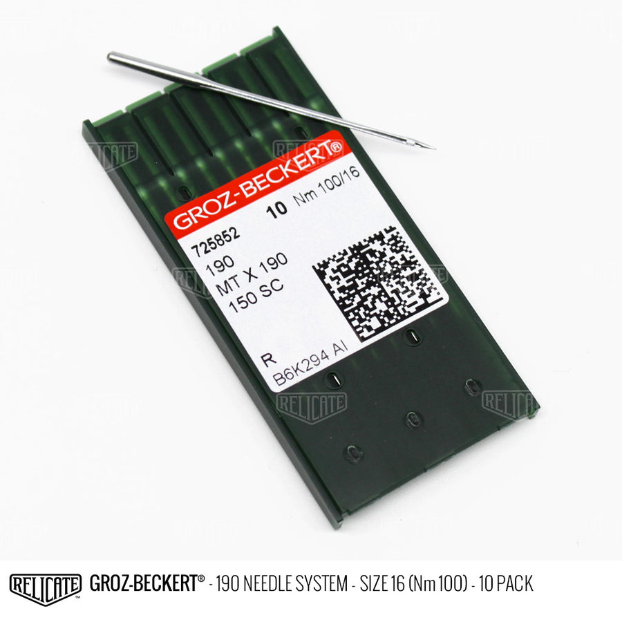 Groz-Beckert 190 Chromium Needles Size 16 (Nm 100) - 725852 / 10 Pack - Relicate Leather Automotive Interior Upholstery