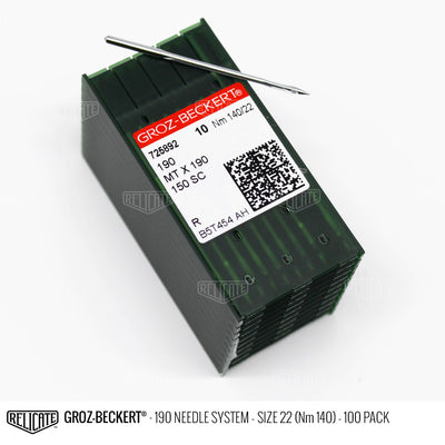 Groz-Beckert 190 Chromium Needles Size 22 (Nm 140) - 725892 / 100 Pack - Relicate Leather Automotive Interior Upholstery