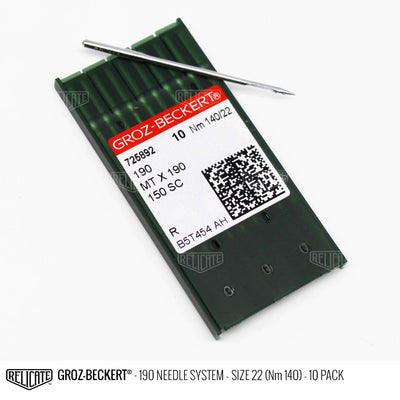 Groz-Beckert 190 Chromium Needles Size 22 (Nm 140) - 725892 / 10 Pack - Relicate Leather Automotive Interior Upholstery