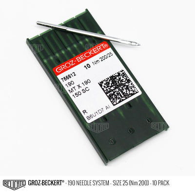 Groz-Beckert 190 Chromium Needles Size 25 (Nm 200) - 756612 / 10 Pack - Relicate Leather Automotive Interior Upholstery