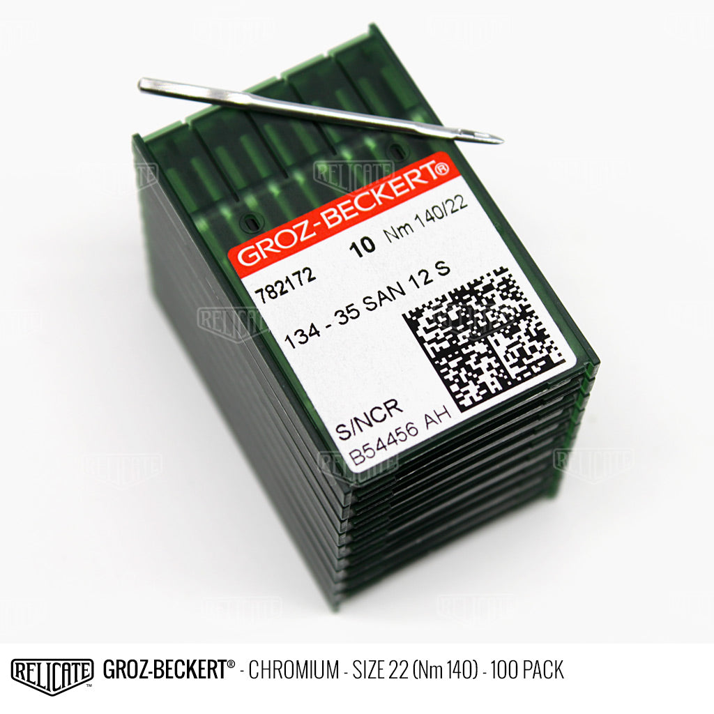 Groz-Beckert Double Stitch Needles Size 22 (Nm 140) - 782172 / 100 Pack - Relicate Leather Automotive Interior Upholstery