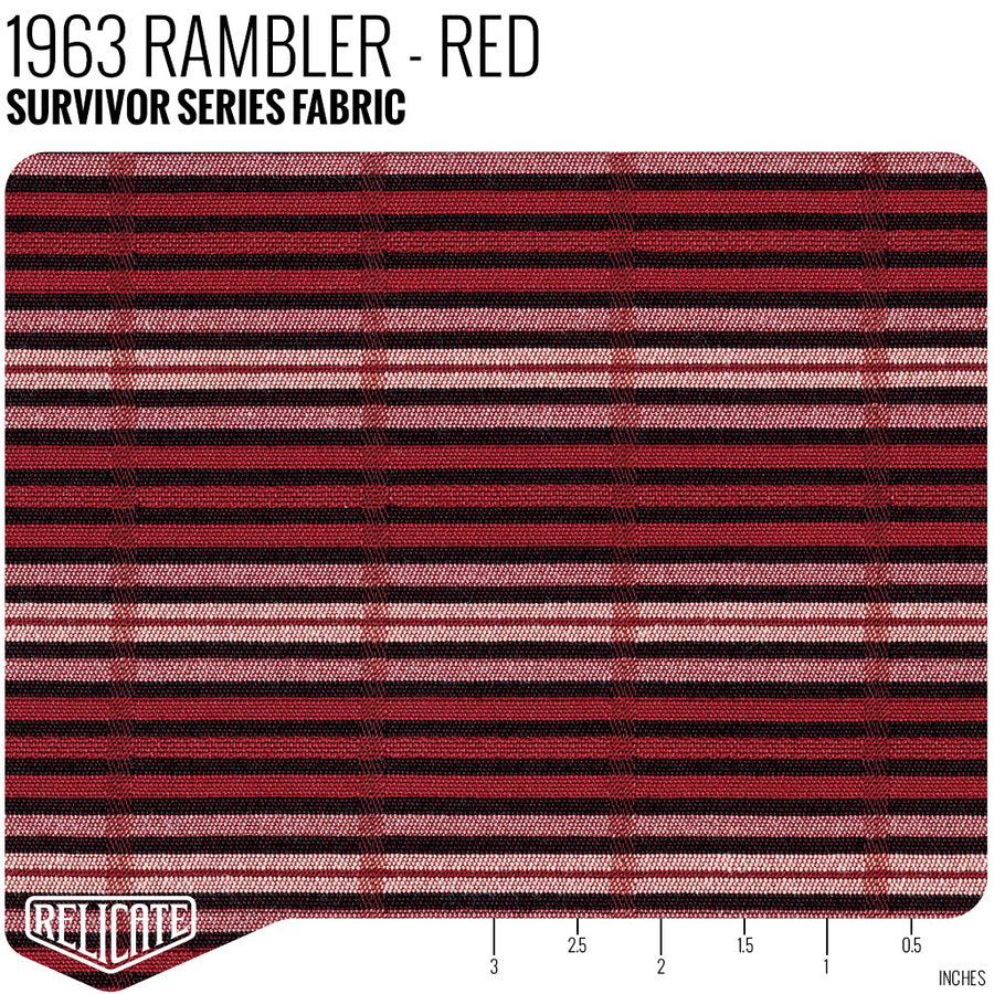 1963 RAMBLER FABRIC - RED  - Relicate Leather Automotive Interior Upholstery