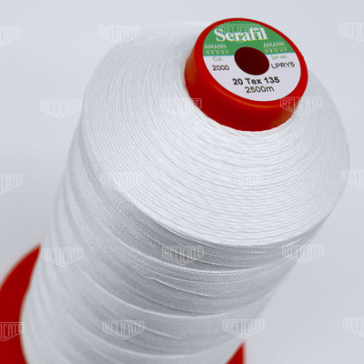 Amann White Threads Serafil Color 2000 / SIZE 20 (TEX 135) - 15 OZ - Relicate Leather Automotive Interior Upholstery
