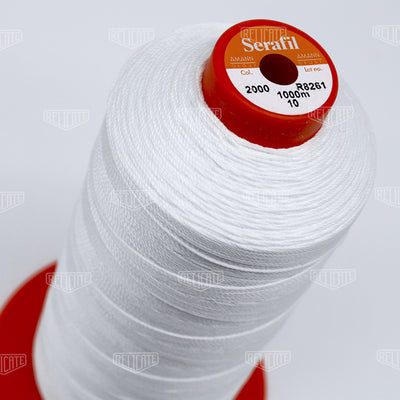 Amann White Threads Serafil Color 2000 / SIZE 10 (TEX 270) - 15 OZ - Relicate Leather Automotive Interior Upholstery