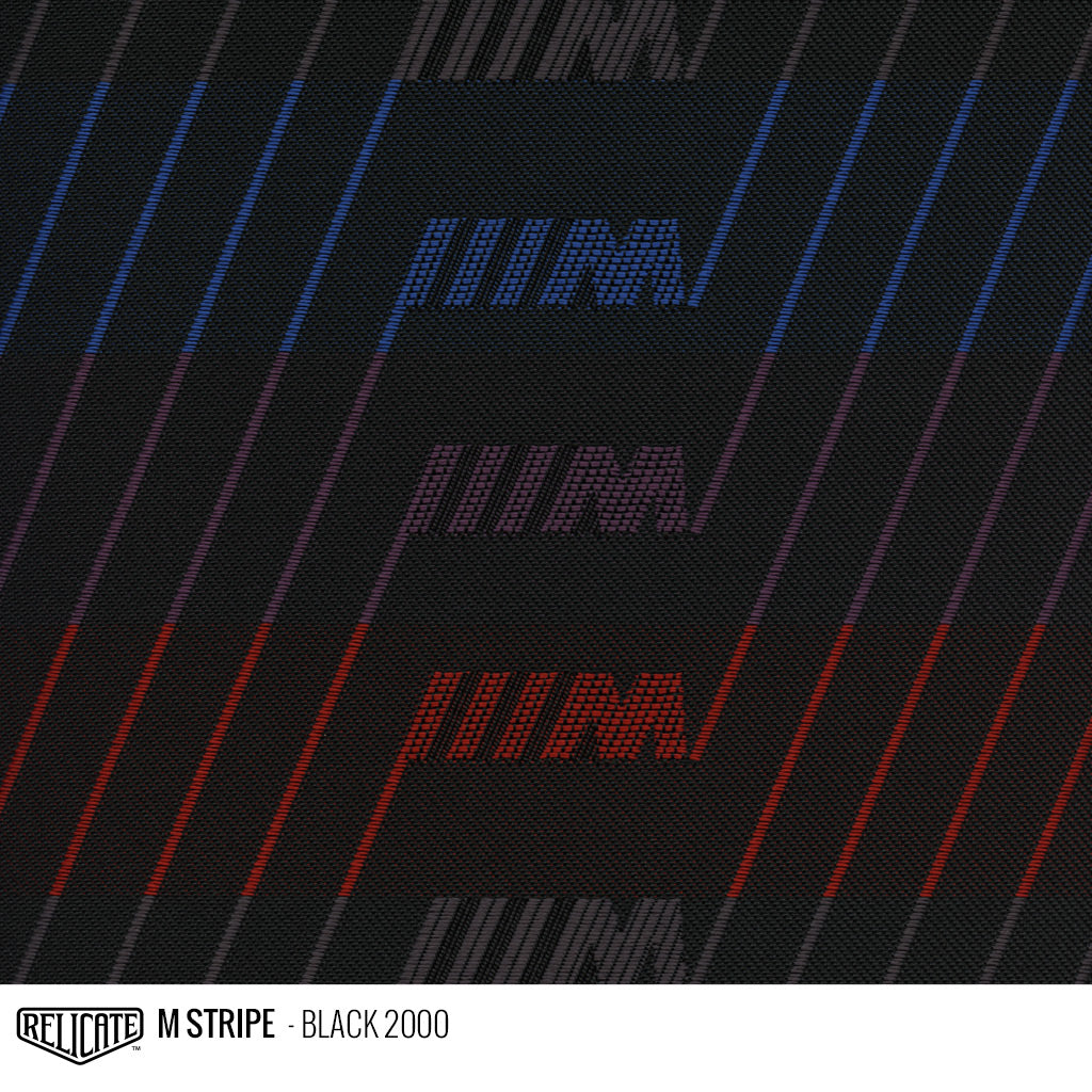 M STRIPE FABRIC - BLACK  - Relicate Leather Automotive Interior Upholstery