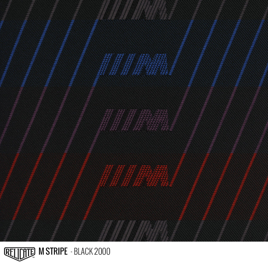 M STRIPE FABRIC - BLACK  - Relicate Leather Automotive Interior Upholstery